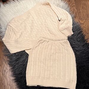 Chic Off-the-Shoulder Cream Sweater